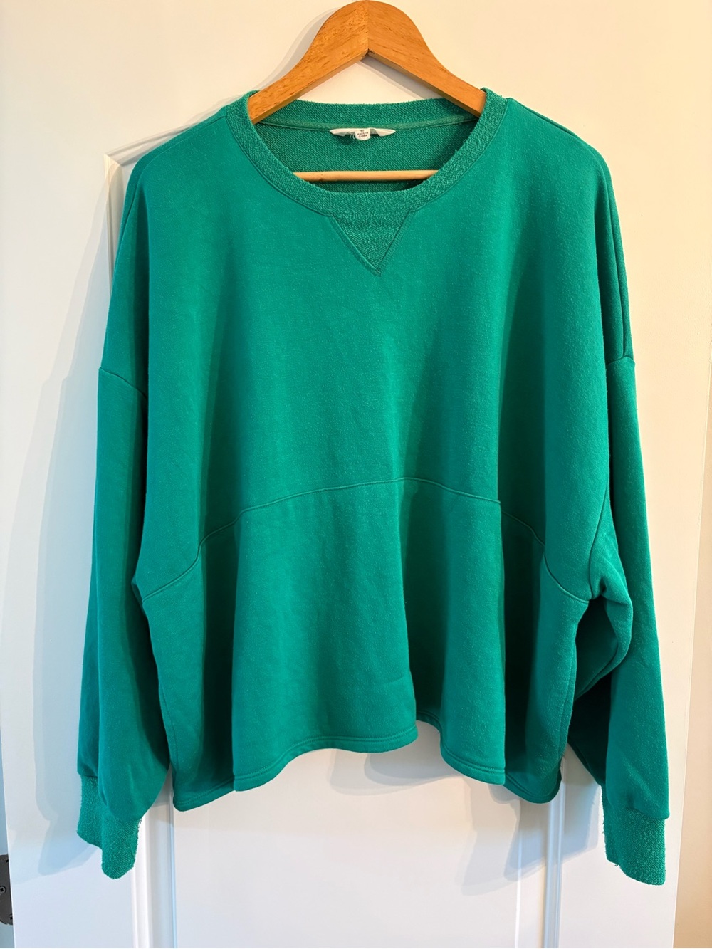 Green Oversized Sweatshirt with pass thru pocket